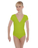 Solid Lycra Cap Sleeve Crossover Leotard