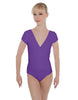 Solid Lycra Cap Sleeve Crossover Leotard