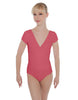 Solid Lycra Cap Sleeve Crossover Leotard