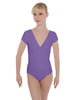 Solid Lycra Cap Sleeve Crossover Leotard