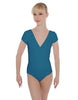 Solid Lycra Cap Sleeve Crossover Leotard