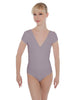 Solid Lycra Cap Sleeve Crossover Leotard