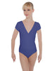 Solid Lycra Cap Sleeve Crossover Leotard