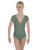 Solid Lycra Cap Sleeve Crossover Leotard