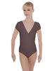 Solid Lycra Cap Sleeve Crossover Leotard