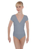 Solid Lycra Cap Sleeve Crossover Leotard