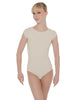 Solid Lycra Cap Sleeve Open Bow Back Leotard