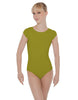 Solid Lycra Cap Sleeve Open Bow Back Leotard