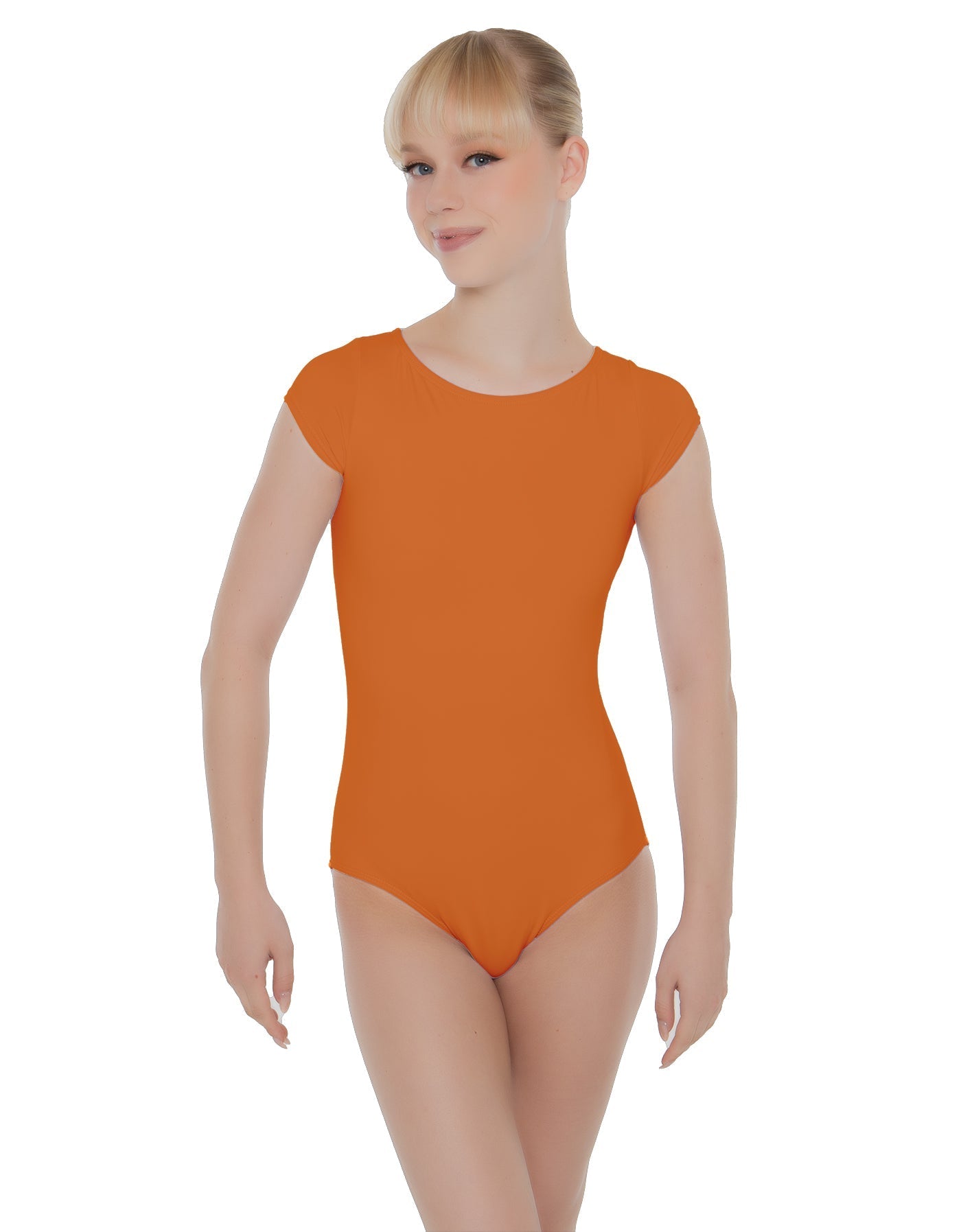 Solid Lycra Cap Sleeve Open Bow Back Leotard