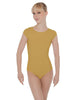 Solid Lycra Cap Sleeve Open Bow Back Leotard