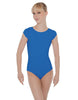 Solid Lycra Cap Sleeve Open Bow Back Leotard
