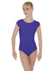 Solid Lycra Cap Sleeve Open Bow Back Leotard