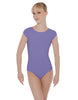 Solid Lycra Cap Sleeve Open Bow Back Leotard
