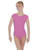 Solid Lycra Cap Sleeve Open Bow Back Leotard