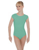 Solid Lycra Cap Sleeve Open Bow Back Leotard