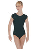 Solid Lycra Cap Sleeve Open Bow Back Leotard