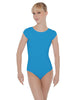 Solid Lycra Cap Sleeve Open Bow Back Leotard