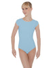 Solid Lycra Cap Sleeve Open Bow Back Leotard