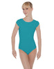 Solid Lycra Cap Sleeve Open Bow Back Leotard
