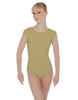 Solid Lycra Cap Sleeve Open Bow Back Leotard
