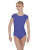 Solid Lycra Cap Sleeve Open Bow Back Leotard