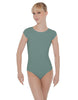 Solid Lycra Cap Sleeve Open Bow Back Leotard