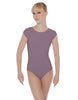 Solid Lycra Cap Sleeve Open Bow Back Leotard