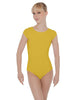 Solid Lycra Cap Sleeve Open Bow Back Leotard