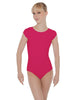 Solid Lycra Cap Sleeve Open Bow Back Leotard