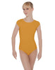 Solid Lycra Cap Sleeve Open Bow Back Leotard