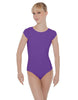 Solid Lycra Cap Sleeve Open Bow Back Leotard