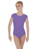 Solid Lycra Cap Sleeve Open Bow Back Leotard