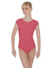 Solid Lycra Cap Sleeve Open Bow Back Leotard