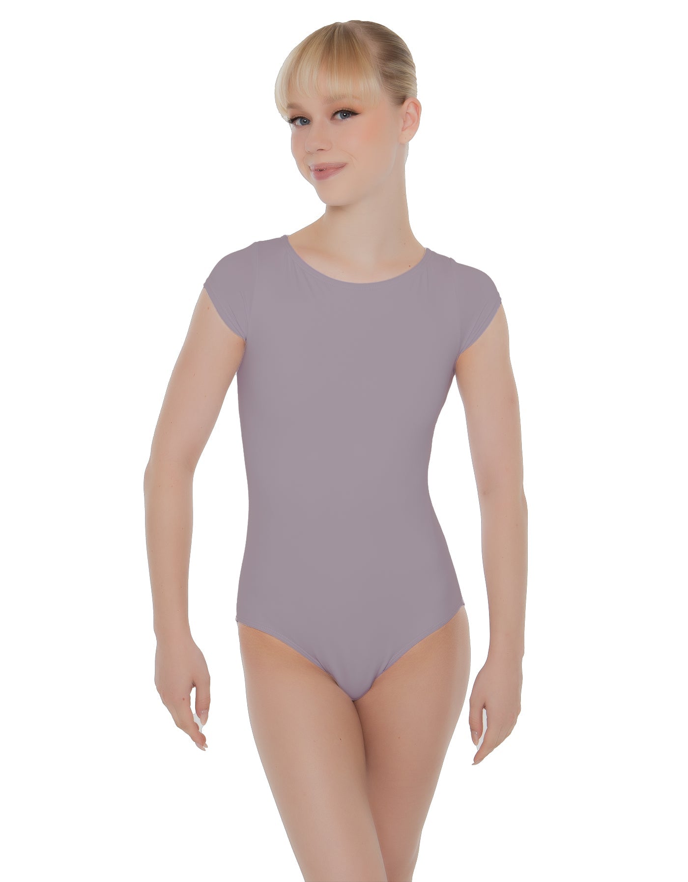 Solid Lycra Cap Sleeve Open Bow Back Leotard