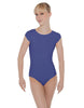 Solid Lycra Cap Sleeve Open Bow Back Leotard