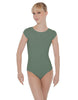 Solid Lycra Cap Sleeve Open Bow Back Leotard