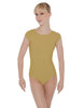 Solid Lycra Cap Sleeve Open Bow Back Leotard