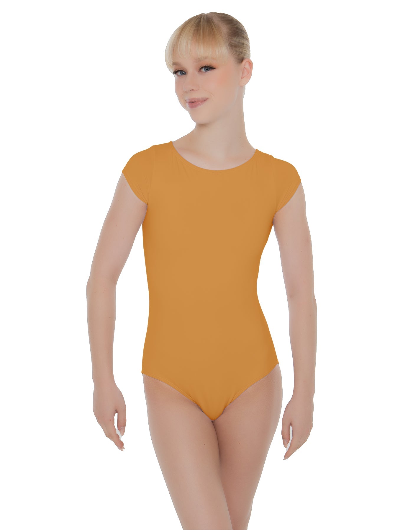 Solid Lycra Cap Sleeve Open Bow Back Leotard