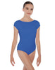 Solid Lycra Cap Sleeve Boatneck Open Back Leotard