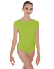 Solid Lycra Cap Sleeve Boatneck Open Back Leotard