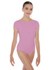 Solid Lycra Cap Sleeve Boatneck Open Back Leotard