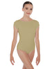 Solid Lycra Cap Sleeve Boatneck Open Back Leotard