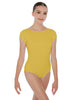 Solid Lycra Cap Sleeve Boatneck Open Back Leotard