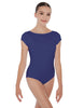 Solid Lycra Cap Sleeve Boatneck Open Back Leotard