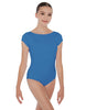 Solid Lycra Cap Sleeve Boatneck Open Back Leotard