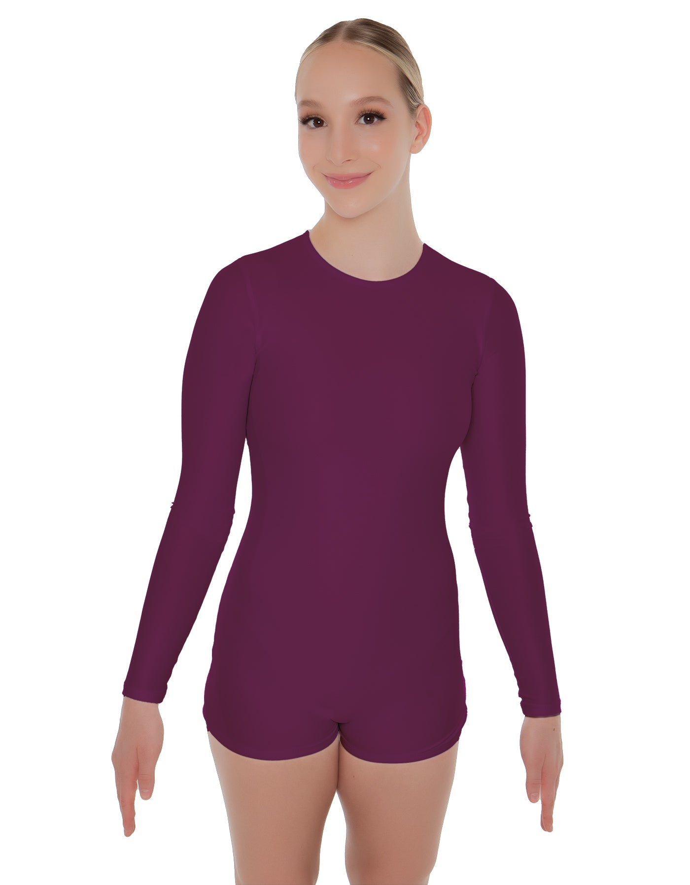 Solid Lycra LS Biketard Keyhole Back
