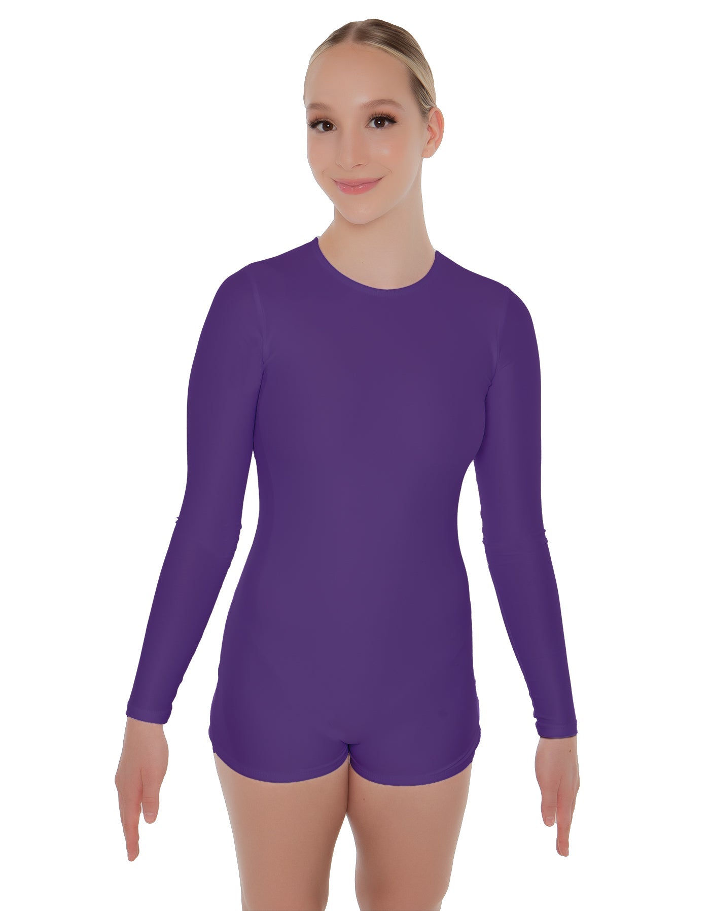 Solid Lycra LS Biketard Keyhole Back