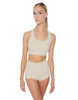 Solid Lycra Racerback Crop Top