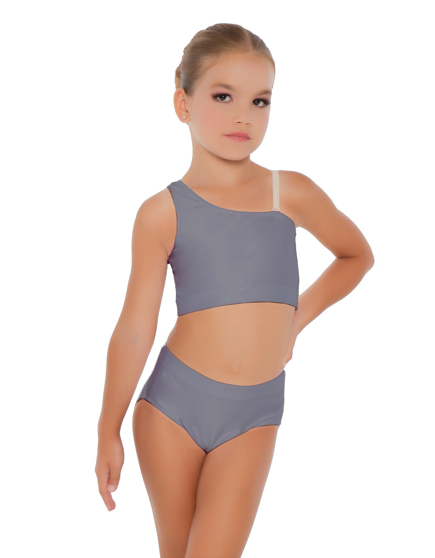 Solid Lycra One Shoulder Crop Top