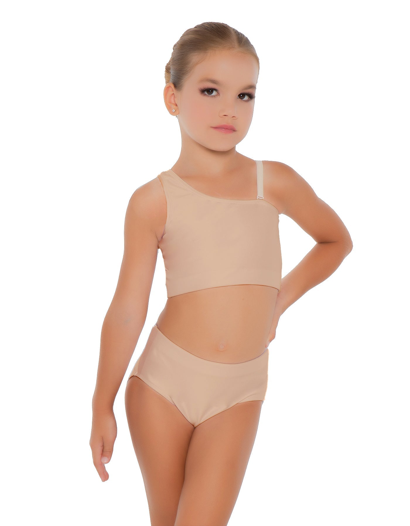 Solid Lycra One Shoulder Crop Top